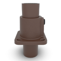 Buiskoppeling Vierkante voetplaat met doorloop - vintage bruin-B / 26,9 mm
